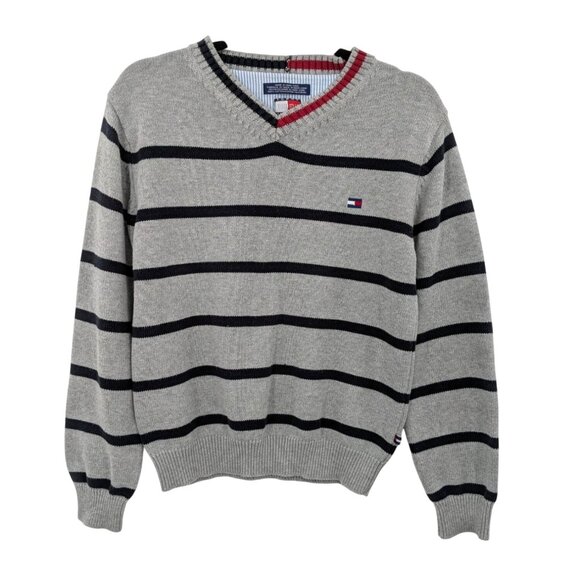 Vintage Y2K Tommy Hilfiger Preppy Knit Sweater Women Size XL Academia Heritage - Picture 1 of 10